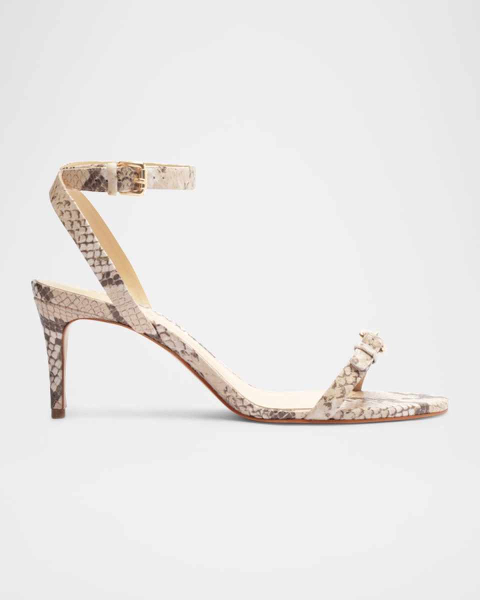 Aurora Snake-Embossed Stiletto Sandals